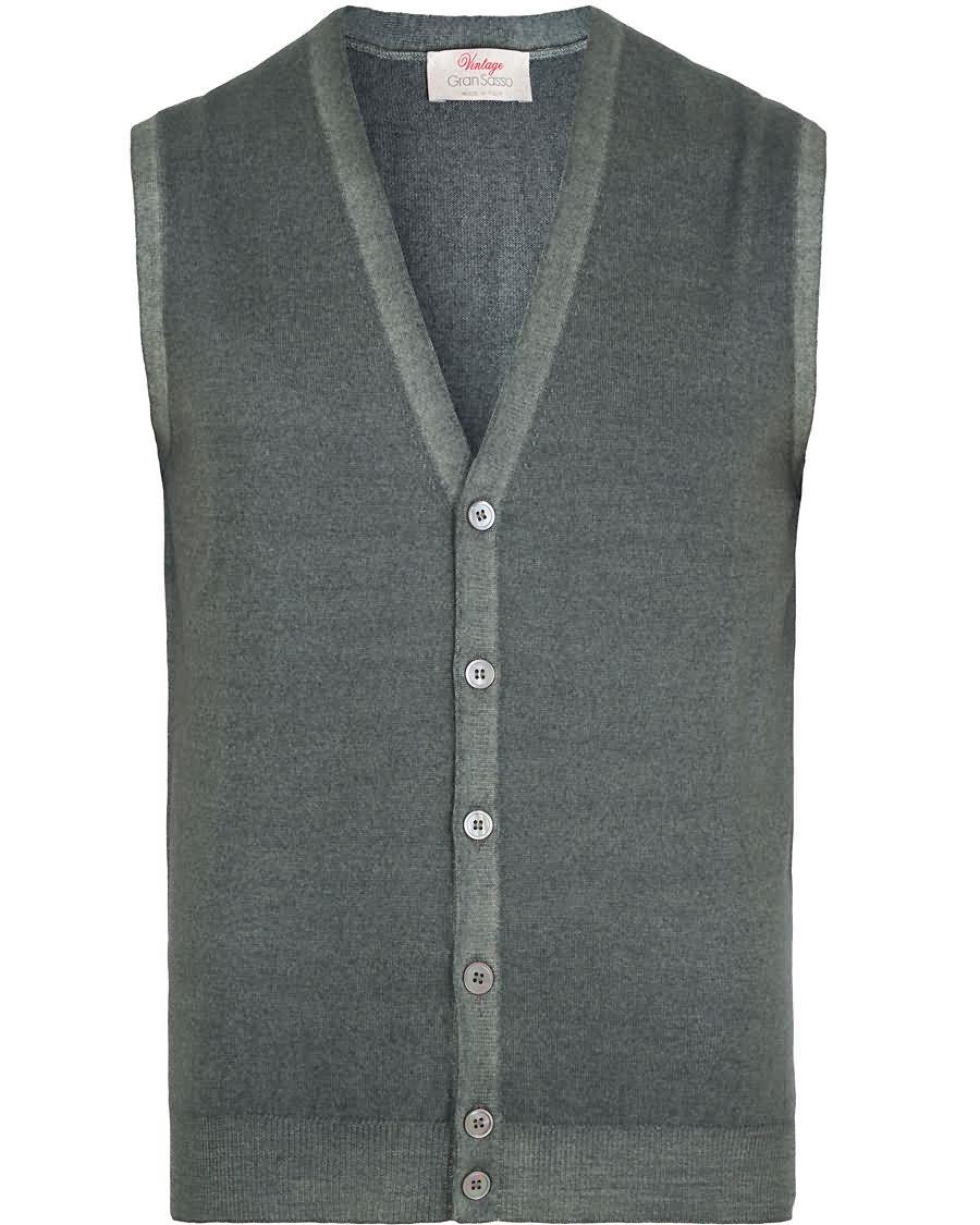 gran sasso merino vintage fashion fit gilet grey For Engros xghdg